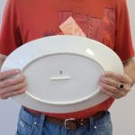 Продам большое 43 см × 28 см антикварное блюдо Бомбический трофей деда из Германии!